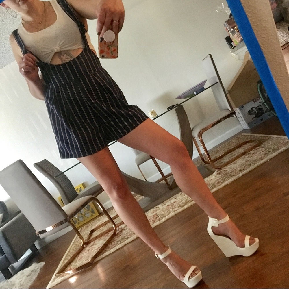 Suspender shorts/ suspended romper